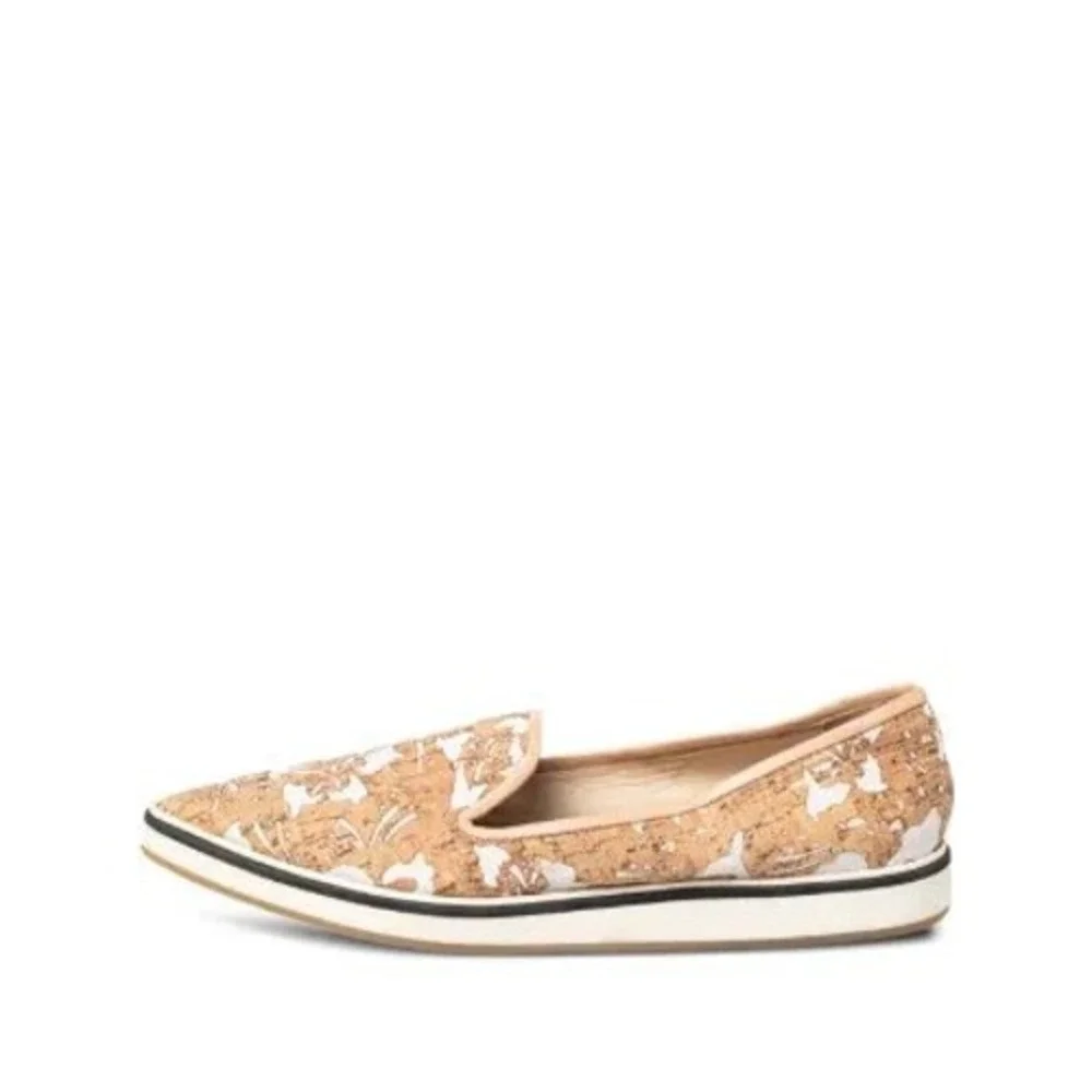 Nicholas Kirkwood floral motif slip on sneakers flats loafers‎ cork canvas sz 37